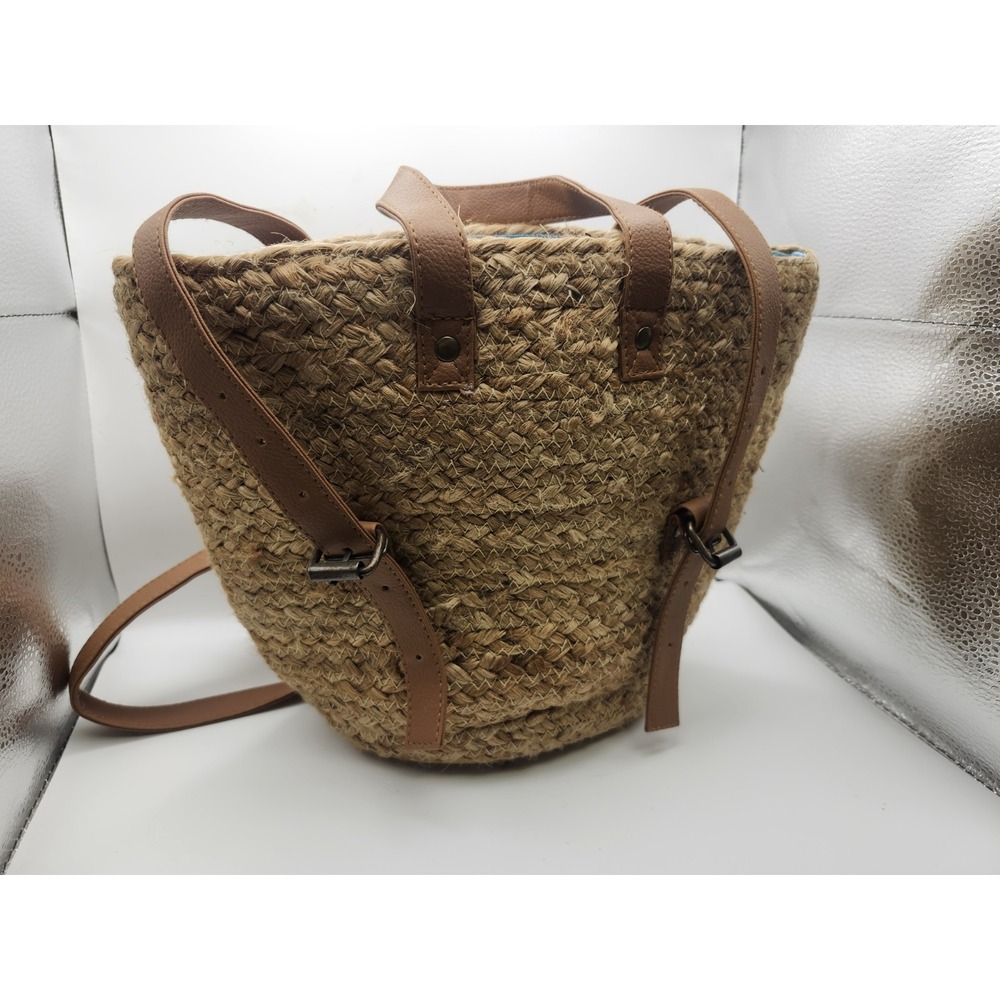 XIX Palms The Shorebreak Jute Backpack Straw Beach Bag Picnic Cooler Boho - Picture 2 of 7